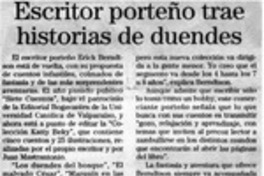 Escritor porteño trae historias de duendes