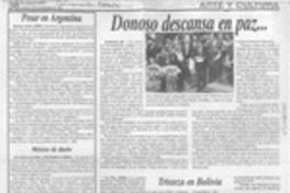Donoso descansa en paz  [artículo].