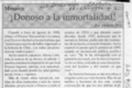 Donoso a la inmortalidad  [artículo] Abelardo Troy.