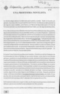 Una profesora novelista  [artículo] Manuel Montecinos Caro.