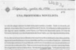 Una profesora novelista  [artículo] Manuel Montecinos Caro.