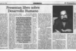 Presentan libro sobre desarrollo humano  [artículo].