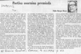 Poetisa osornina premiada  [artículo] Pablo Burgos Rosas.