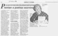 Premian a poetisa osornina  [artículo].