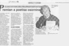 Premian a poetisa osornina  [artículo].