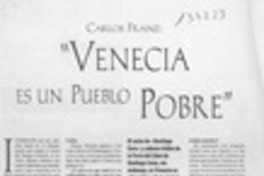 "Venecia es un pueblo pobre"  [artículo].