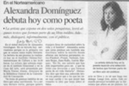Alexandra Domínguez debuta hoy como poeta  [artículo].