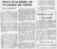 Pedro de la Barra, un visionario del arte teatral