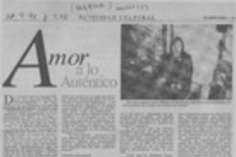 Amor a lo auténtico  [artículo] Eduardo Arancibia M.