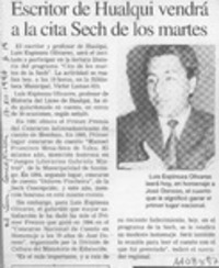 Escritor de Hualqui vendrá a la cita Sech de los martes