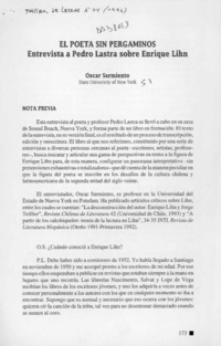 El poeta sin pergaminos  [artículo] Oscar Sarmiento.