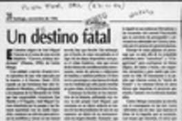 Un destino fatal  [artículo] Hernán Soto.
