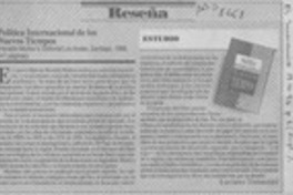 Política internacional de los nuevos tiempos  [artículo] Luciano Tomassini.