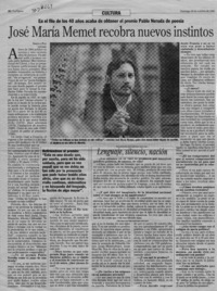 José María Memet recobra nuevos instintos  [artículo] Ximena Poo.