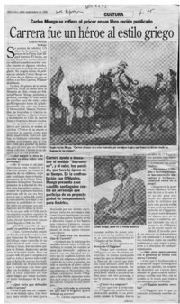 Carrera fue un héroe al estilo griego  [artículo] Loreto Novoa.