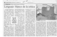Lenguaje, blanco de la crítica  [artículo] .