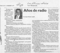 Años de radio  [artículo] Enrique Ramírez Capello.