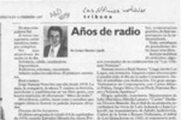 Años de radio  [artículo] Enrique Ramírez Capello.