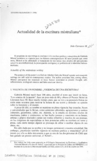 Actualidad de la escritura mistraliana  [artículo] Iván Carrasco M.