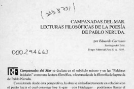 Campanadas del mar, lecturas filosóficas de la poesía de Pablo Neruda