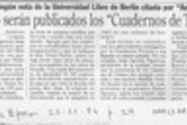 Pronto serán publicados los "Cuadernos de Temuco"  [artículo].