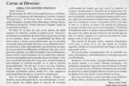 Obra con sentido poético  [artículo] Eliana Godoy Godoy.