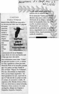Cartas para Tomás  [artículo].