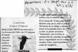 Cartas para Tomás  [artículo].