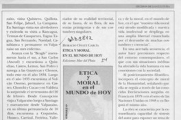 Etica y moral en el mundo de hoy  [artículo] Eugenio García-Díaz.