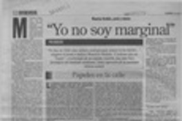 "Yo no soy marginal"  [artículo] Pía Rajevic.