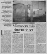 Mi manera más sincera de ser