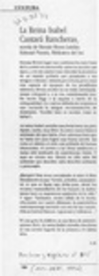 La reina Isabel cantaba rancheras  [artículo] G. B.