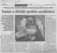 Instan a debatir gestión académica  [artículo] M. H.