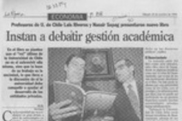 Instan a debatir gestión académica  [artículo] M. H.