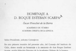 Homenaje a D. Roque Esteban Scarpa  [artículo] Oscar Pinochet de la Barra.