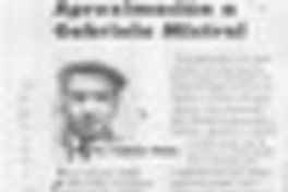 Aproximación a Gabriela Mistral  [artículo] Federico Tatter