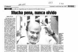 Mucha pena, nunca olvido  [artículo] M. E. M.