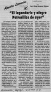 "El legendario y alegre Potrerillos de ayer"  [artículo] Oriel Alvarez Gómez.