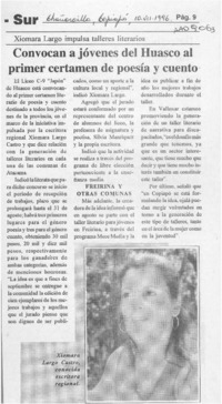 Convocan a jóvenes del Huasco al primer certamen de poesía y cuento  [artículo].