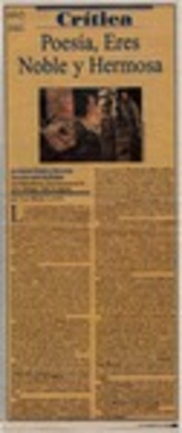 Poesía, eres noble y hermosa  [artículo] Ana María Larraín.