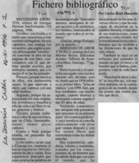 Fichero bibliográfico  [artículo] Carlos René Ibacache.