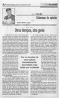 Otros tiempos, otra gente  [artículo] Marino Muñoz Lagos.
