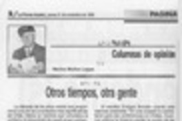 Otros tiempos, otra gente  [artículo] Marino Muñoz Lagos.