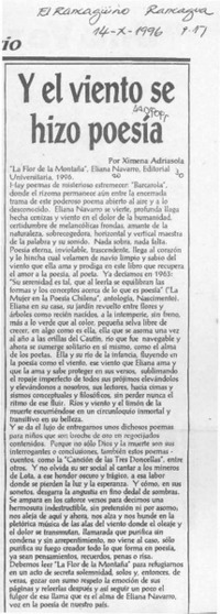 Y el viento se hizo poesía  [artículo] Ximena Adriasola.