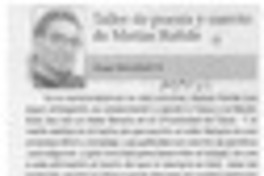 Taller de poesía y cuento de Matías Rafide  [artículo] Hugo Metzdorff N.