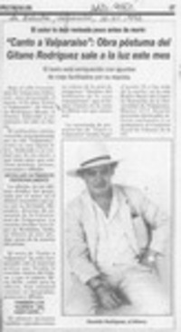 "Canto a Valparaíso", obra póstuma del Gitano Rodríguez sale a la luz este mes  [artículo].