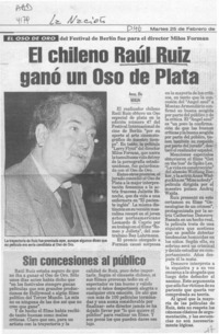 El Chileno Raúl Ruiz ganó un Oso de Plata