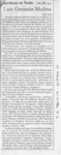 Luis Guzmán Molina  [artículo] C. R. I.