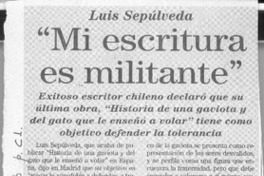 "Mi escritura es militante"  [artículo] E. F. E.
