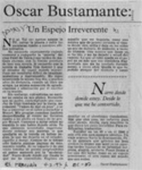 Oscar Bustamante, de los noventa espontaneidad y soltura  [artículo] Carmen Foxley.